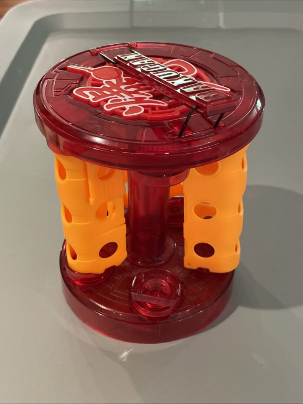 INCOMPLETE Bakugan Bakurack Spinning Carrying 4 Orange Clips  2008 Spin Master